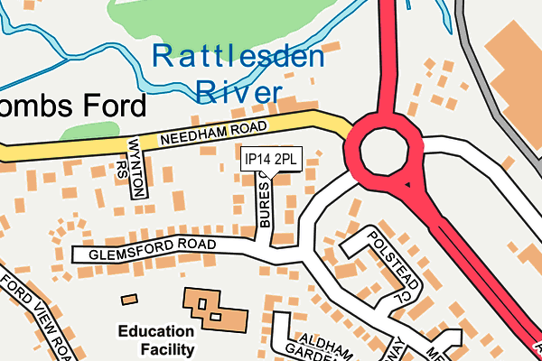 IP14 2PL map - OS OpenMap – Local (Ordnance Survey)