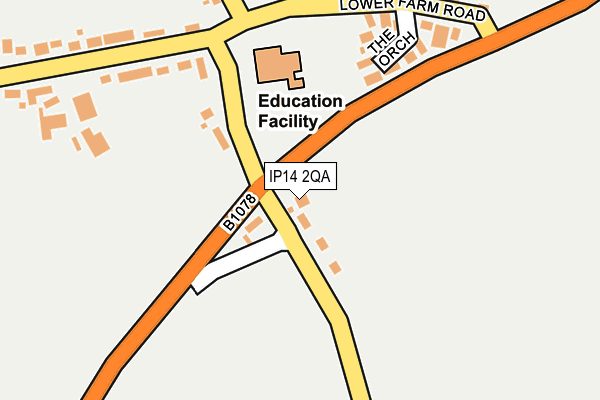 IP14 2QA map - OS OpenMap – Local (Ordnance Survey)
