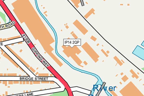 IP14 2QP map - OS OpenMap – Local (Ordnance Survey)