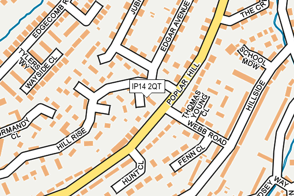 IP14 2QT map - OS OpenMap – Local (Ordnance Survey)