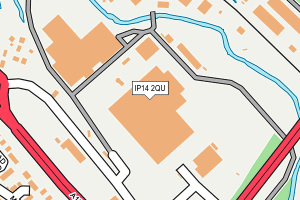 IP14 2QU map - OS OpenMap – Local (Ordnance Survey)