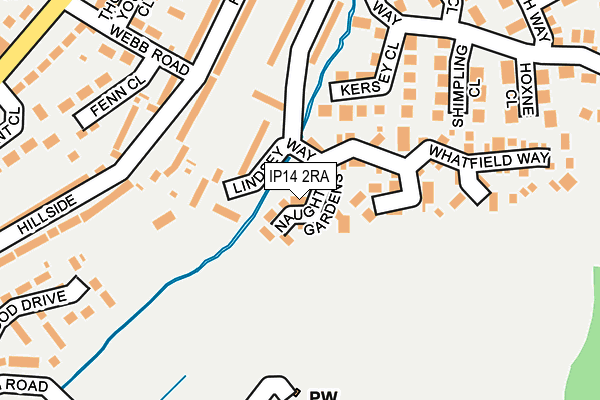 IP14 2RA map - OS OpenMap – Local (Ordnance Survey)