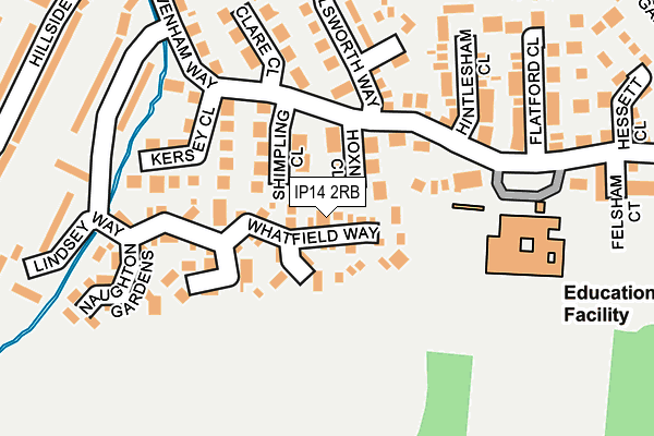 IP14 2RB map - OS OpenMap – Local (Ordnance Survey)