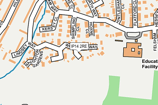 IP14 2RE map - OS OpenMap – Local (Ordnance Survey)