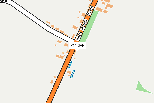 IP14 3AN map - OS OpenMap – Local (Ordnance Survey)