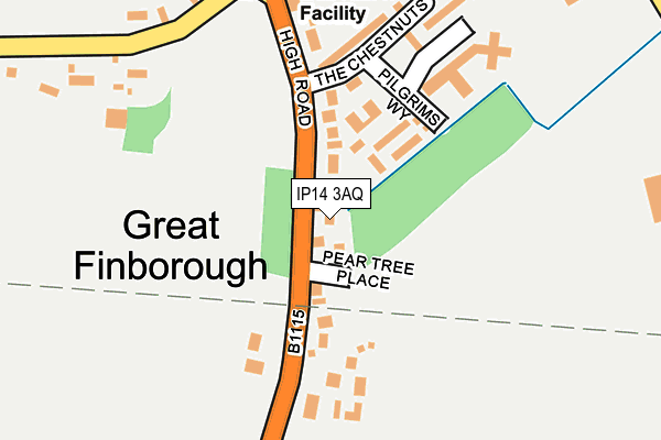 Map of PEAR TREE MEWS (FINBOROUGH) MANAGEMENT COMPANY LIMITED at local scale