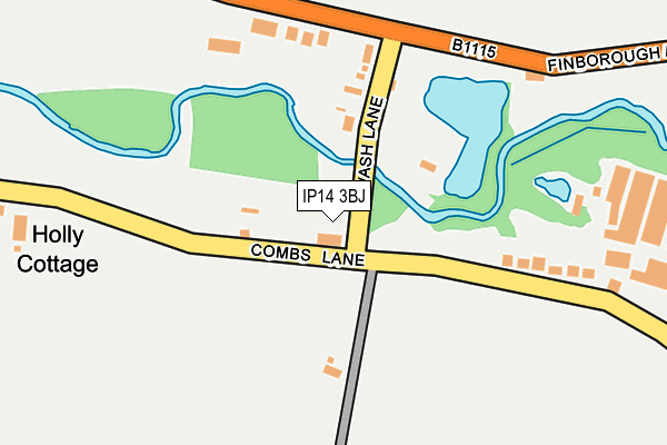 IP14 3BJ map - OS OpenMap – Local (Ordnance Survey)