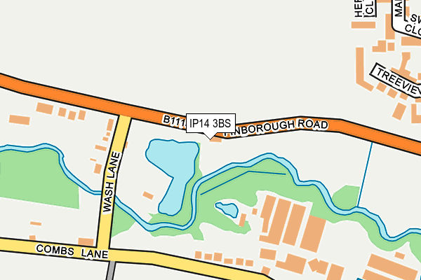 IP14 3BS map - OS OpenMap – Local (Ordnance Survey)