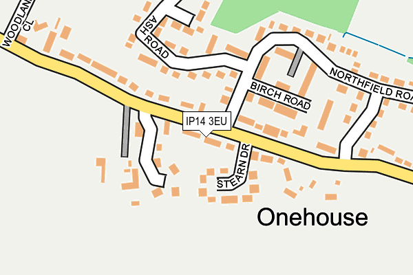 IP14 3EU map - OS OpenMap – Local (Ordnance Survey)