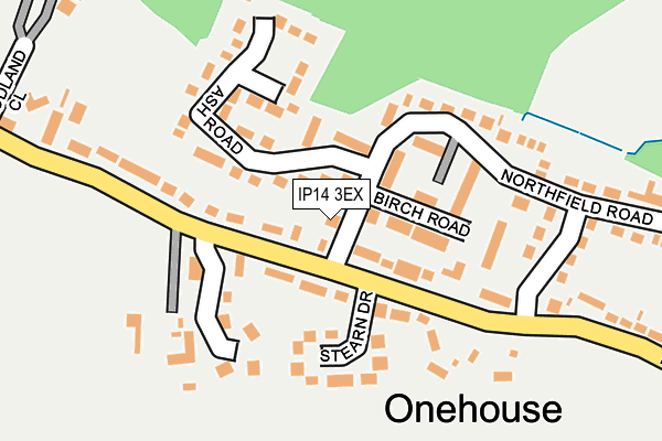 IP14 3EX map - OS OpenMap – Local (Ordnance Survey)
