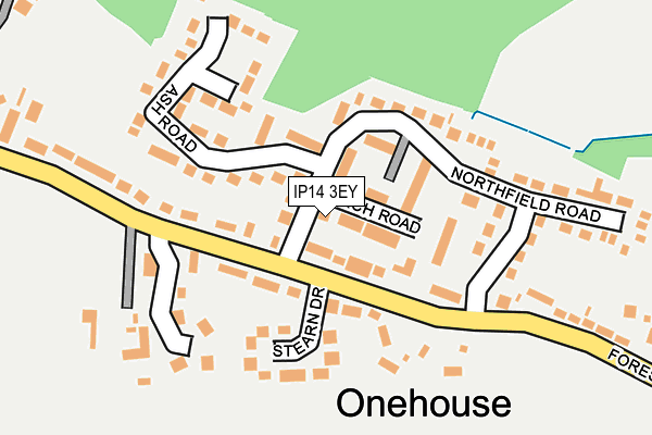 IP14 3EY map - OS OpenMap – Local (Ordnance Survey)