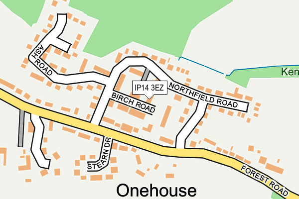 IP14 3EZ map - OS OpenMap – Local (Ordnance Survey)