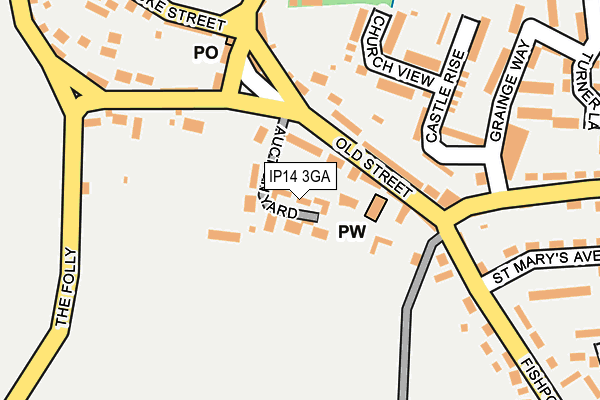 IP14 3GA map - OS OpenMap – Local (Ordnance Survey)