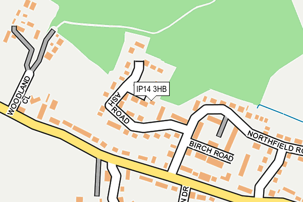 IP14 3HB map - OS OpenMap – Local (Ordnance Survey)