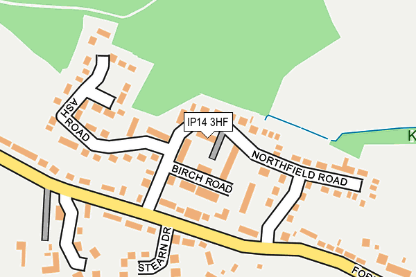 IP14 3HF map - OS OpenMap – Local (Ordnance Survey)