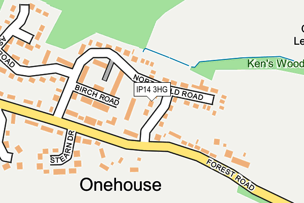 IP14 3HG map - OS OpenMap – Local (Ordnance Survey)
