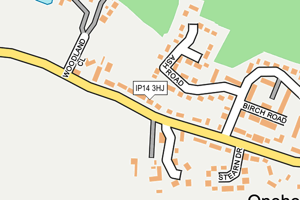 IP14 3HJ map - OS OpenMap – Local (Ordnance Survey)