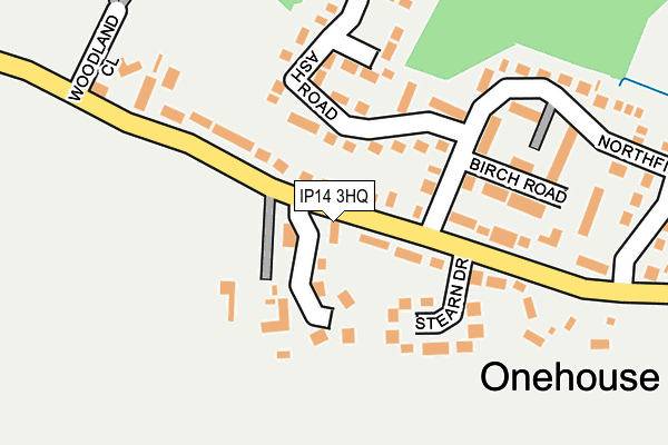 IP14 3HQ map - OS OpenMap – Local (Ordnance Survey)