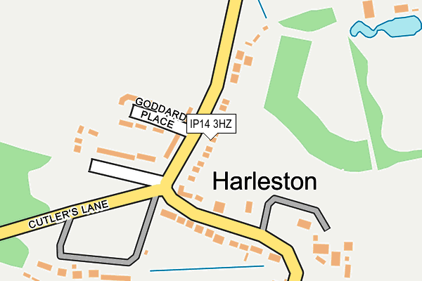 IP14 3HZ map - OS OpenMap – Local (Ordnance Survey)