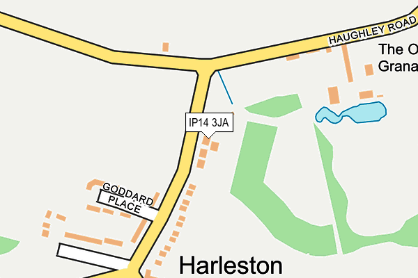 IP14 3JA map - OS OpenMap – Local (Ordnance Survey)