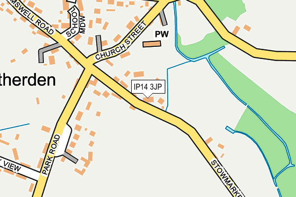 IP14 3JP map - OS OpenMap – Local (Ordnance Survey)