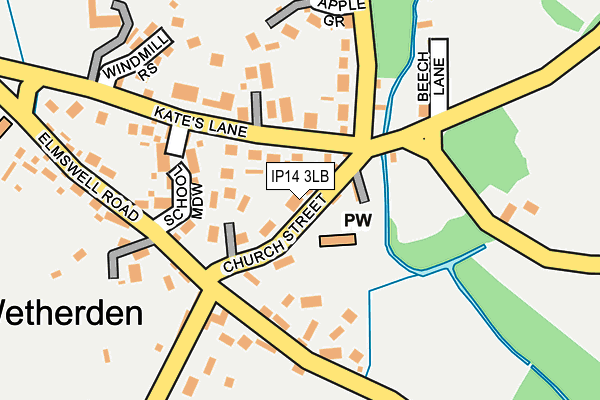 IP14 3LB map - OS OpenMap – Local (Ordnance Survey)