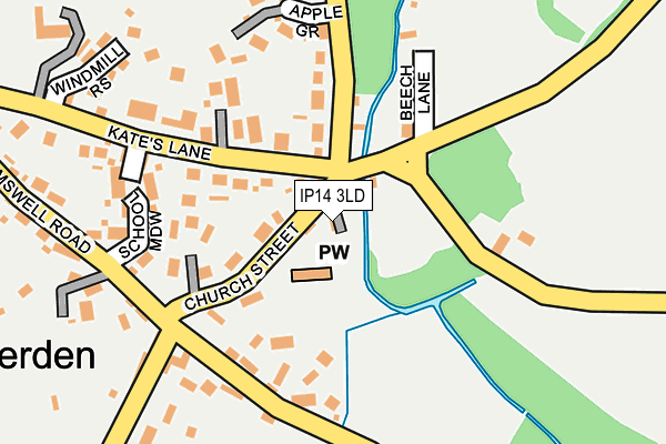 IP14 3LD map - OS OpenMap – Local (Ordnance Survey)