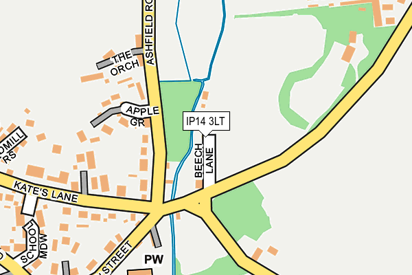 IP14 3LT map - OS OpenMap – Local (Ordnance Survey)