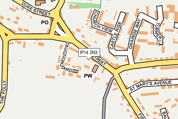 IP14 3NX map - OS OpenMap – Local (Ordnance Survey)