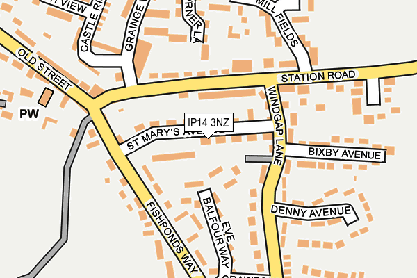 IP14 3NZ map - OS OpenMap – Local (Ordnance Survey)