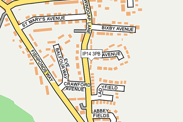 IP14 3PB map - OS OpenMap – Local (Ordnance Survey)