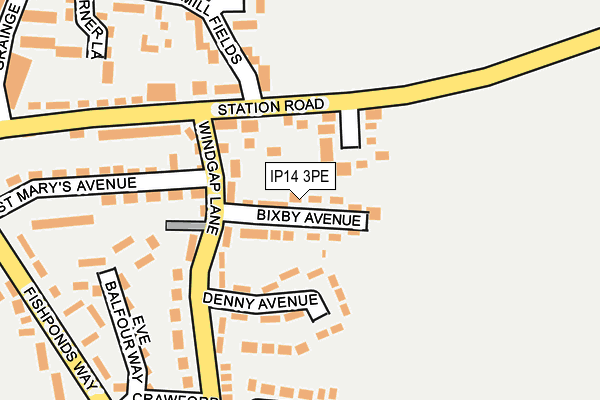 IP14 3PE map - OS OpenMap – Local (Ordnance Survey)