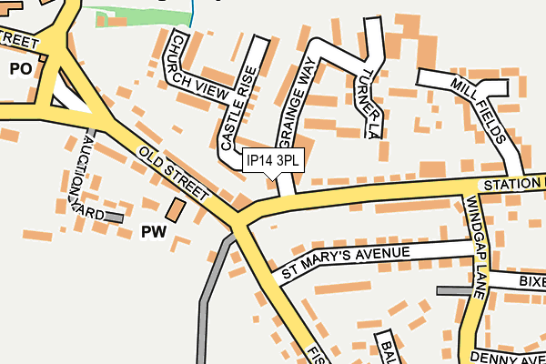 IP14 3PL map - OS OpenMap – Local (Ordnance Survey)