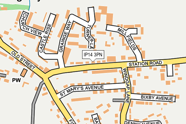 IP14 3PN map - OS OpenMap – Local (Ordnance Survey)