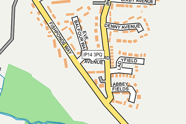 IP14 3PQ map - OS OpenMap – Local (Ordnance Survey)