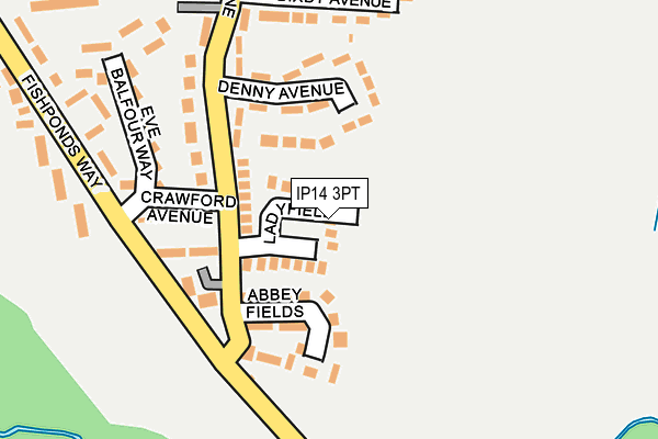 IP14 3PT map - OS OpenMap – Local (Ordnance Survey)