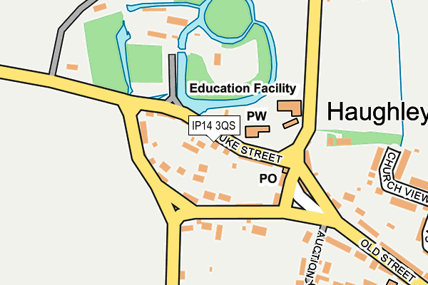 IP14 3QS map - OS OpenMap – Local (Ordnance Survey)