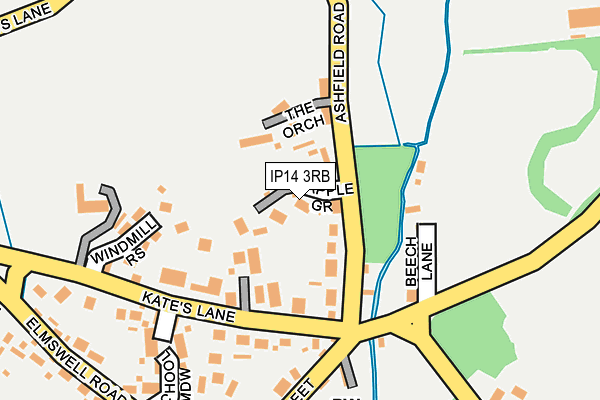IP14 3RB map - OS OpenMap – Local (Ordnance Survey)
