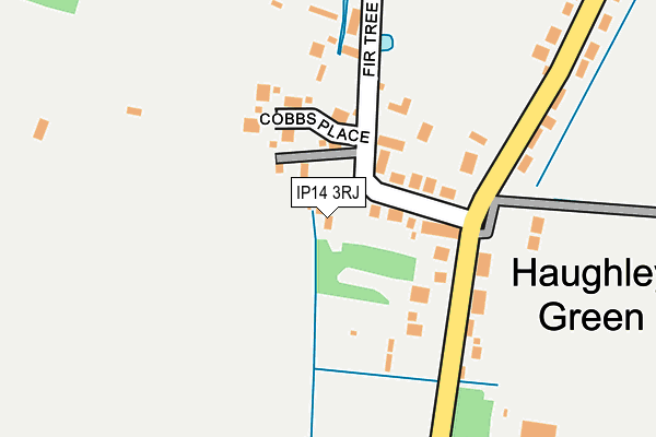 IP14 3RJ map - OS OpenMap – Local (Ordnance Survey)