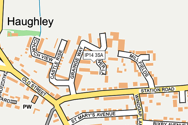 IP14 3SA map - OS OpenMap – Local (Ordnance Survey)