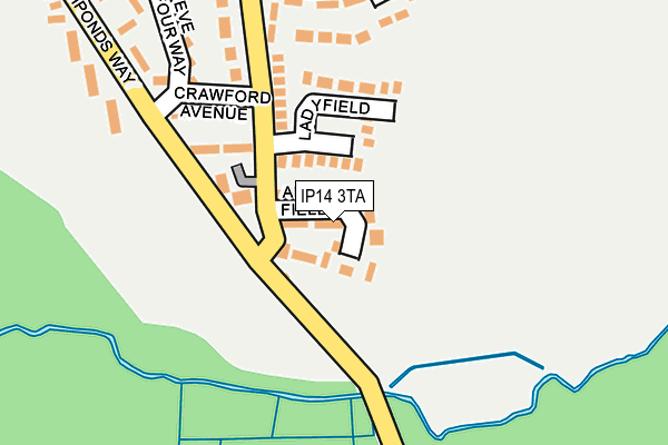 IP14 3TA map - OS OpenMap – Local (Ordnance Survey)