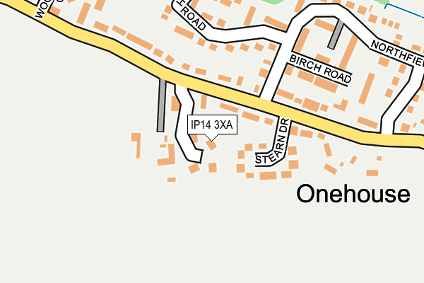 IP14 3XA map - OS OpenMap – Local (Ordnance Survey)