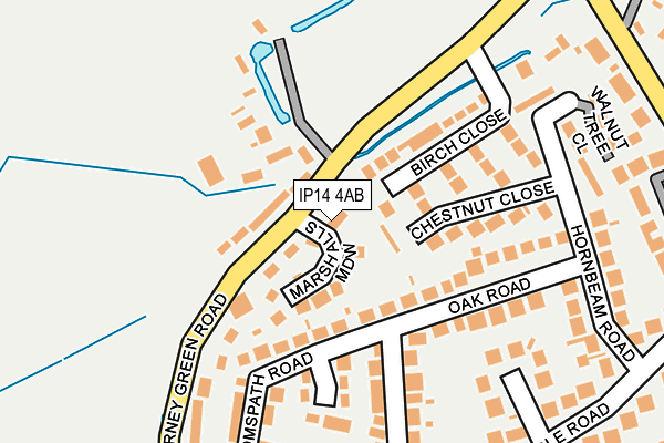 IP14 4AB map - OS OpenMap – Local (Ordnance Survey)