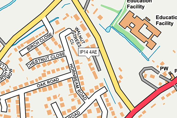 IP14 4AE map - OS OpenMap – Local (Ordnance Survey)