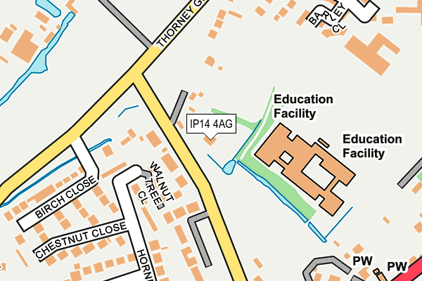 IP14 4AG map - OS OpenMap – Local (Ordnance Survey)