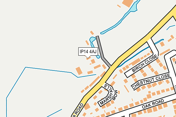 IP14 4AJ map - OS OpenMap – Local (Ordnance Survey)