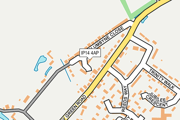 IP14 4AP map - OS OpenMap – Local (Ordnance Survey)