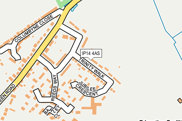 IP14 4AS map - OS OpenMap – Local (Ordnance Survey)