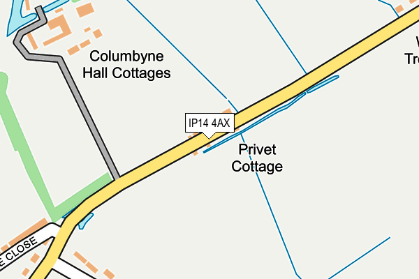 IP14 4AX map - OS OpenMap – Local (Ordnance Survey)