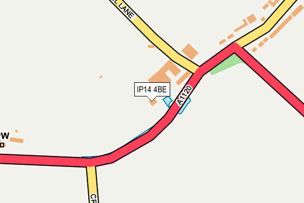 IP14 4BE map - OS OpenMap – Local (Ordnance Survey)